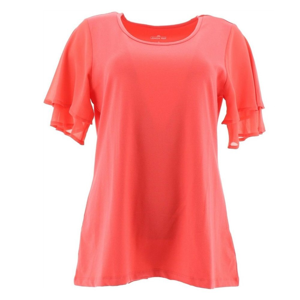 Lemon Way Jersey Knit Flutter - SLV Top 648-404